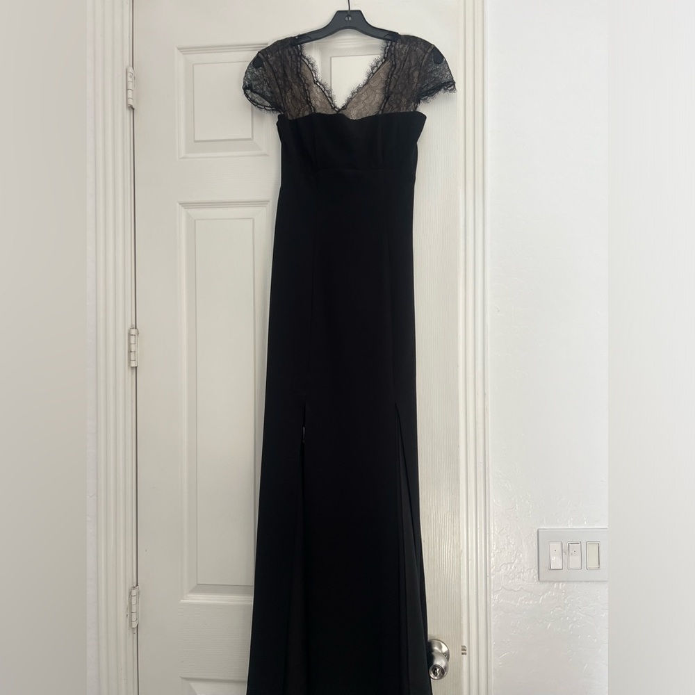Bcbg Maxazria Black Julia Fitted Gown/ Dress with Lace Back $398 - Picture 7 of 7